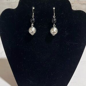 Black and Silver Dangle Earrings